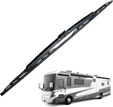Clix Wipers RV Class-A OEM Heavy Duty Replacement All-Weather Steel Windshield Wiper for Jumbo Hook Arms - w/Saddle Adapter (Set of 2)